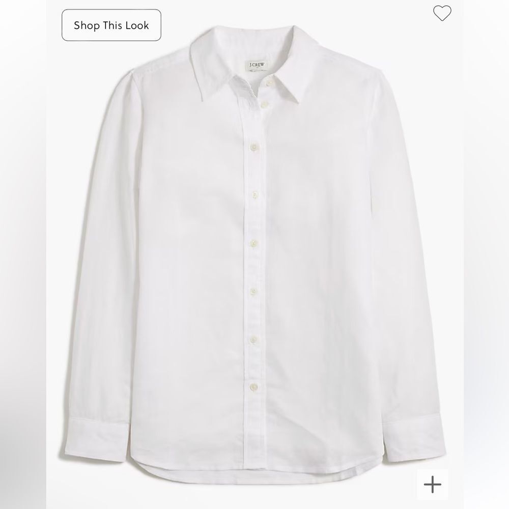 J. Crew Factory Linen-blend button-up shirt • size xxs • BY035 • white